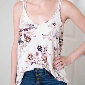 Floral spaghetti strap flowy american eagle tank